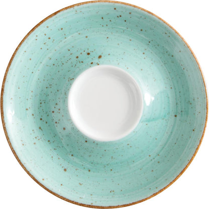 VINTAGE Cappuccino-Untere 14,5 cm - Aquamarin
