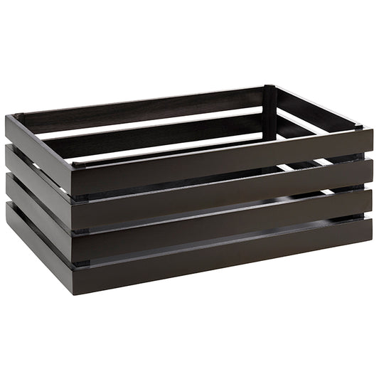 Holzkiste 55.5 x 35 x 20 cm (zu GN 1/1) - Akazie schwarz