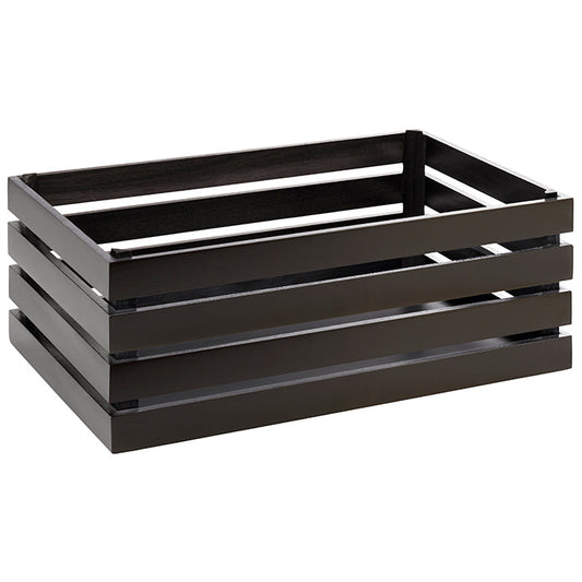 Holzkiste 55.5 x 35 x 20 cm (zu GN 1/1) - Akazie schwarz