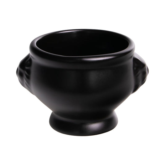 LÖWENKOPF Schmalztöpfchen - Inhalt 50 ml (Größe 6 x 7 x 4,5 cm) - matt schwarz