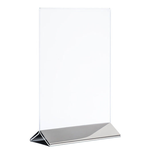 SIGN Kartenhalter, 2 - teilig - 15 x 7 x 23 cm - Transparent, Edelstahl