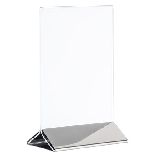 SIGN Kartenhalter, 2 - teilig -  21 x 7 x 32 cm - Transparent, Edelstahl