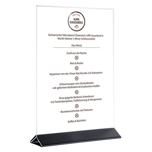 SIGN Kartenhalter, 2 - teilig - 10,5 x 7 x 17 cm  - Transparent, Schwarz