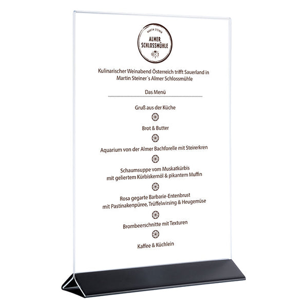 SIGN Kartenhalter, 2 - teilig - 10,5 x 7 x 17 cm  - Transparent, Schwarz