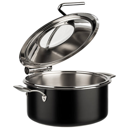 Chafing Dish, 4 - tlg. Set  - Ø 30,5 x 17,5 cm - 4 Liter - Schwarz