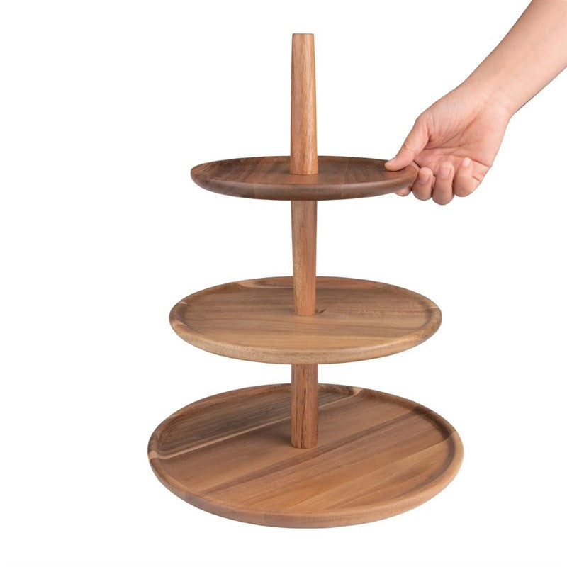 MANOA Etagère - Ø 30,5 x 39,5 cm -Akazienholz
