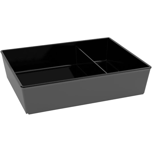 Modell 1263 Schale viereckig mit Steg 22 x 18 x 5 cm - Inhalt 90 cl - Schwarz  (SAN)