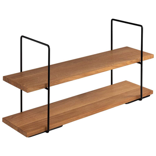 PERFECTO LARGE -  Etagère - 2  stufig - 80 x 23 x 40,5 cm - Metal/Eichenholz