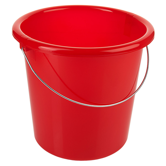 Kunststoffeimer - mit Henkel - 10 l - Rot