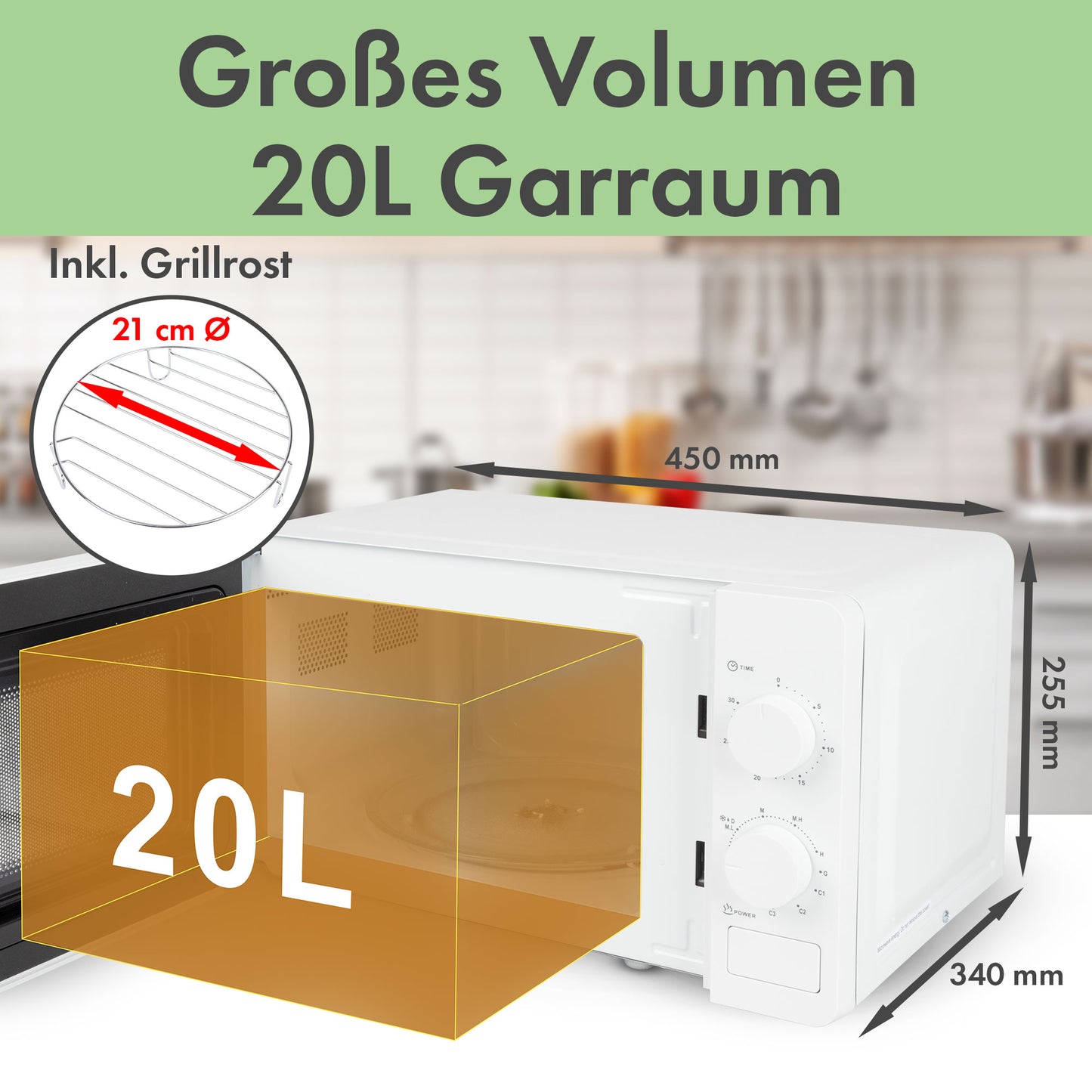 Mikrowelle MW 7885 Solo - 17 Liter - 700 Watt /Weiß