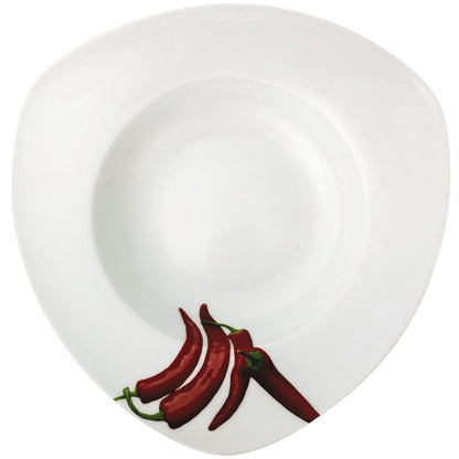 Pastateller Ø 30 x 6,2 cm mit Druck "Chilli"