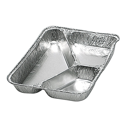 Alu-Menüschalen 3-teilig flach - 22,7 x 17,7 x 3 cm