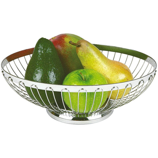 Ovaler Brot- und Obstkorb - 19 x 24 x 8,5 cm - Edelstahl
