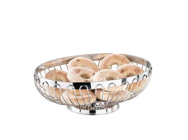 Ovaler Brot- und Obstkorb - 20,5 x 15,5 x 7 cm - Edelstahl