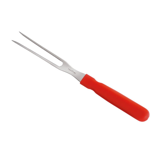 Aufschnittgabel 24 cm - Griff Rot (13 cm Zinken)