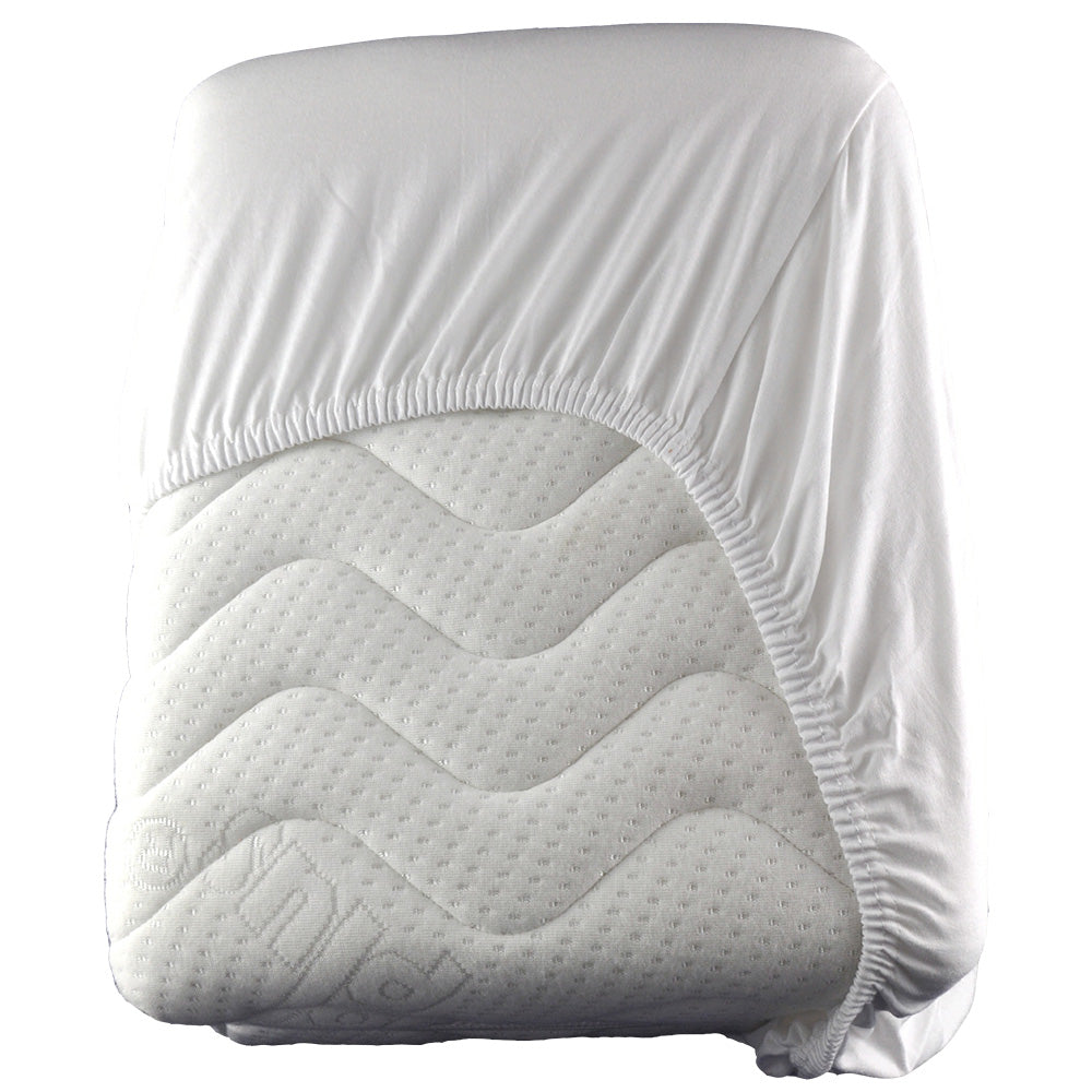 KUTA Elastik Jersey Spannbettlaken - 100 x 200 x 33 cm - Weiß