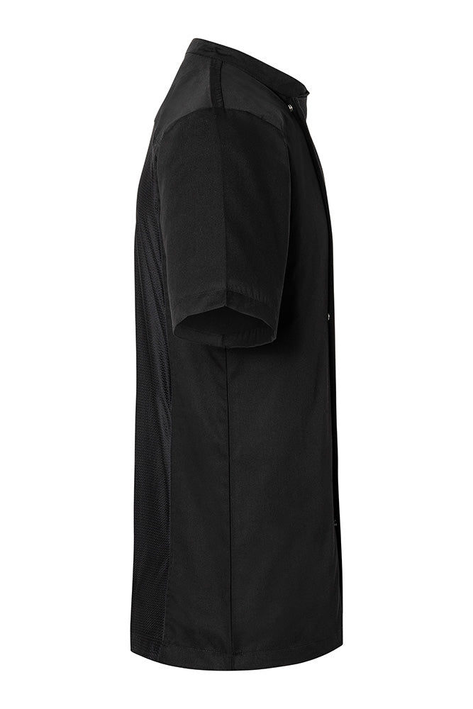 Herren-Kochhemd Mischgewebe (Kurzarm) - Schwarz - XS