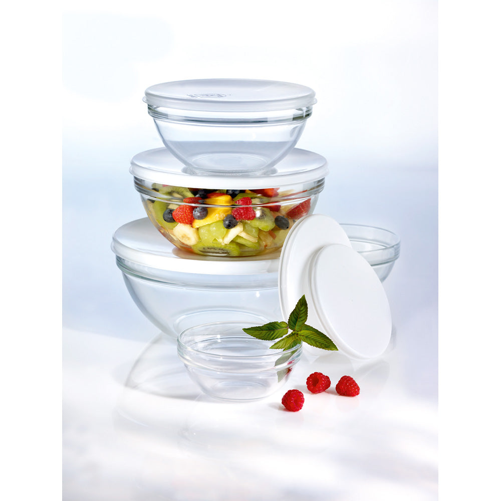 EMPILABLE Glasschüssel mit Deckel - Ø 17 x 7,8 cm (Inhalt 1 l)