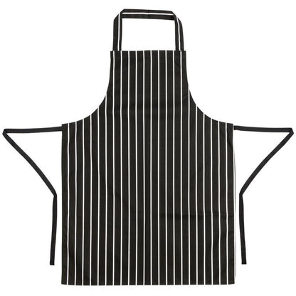 Latzschürze (95 x 70 cm) - Schwarz/Weiß gestreift