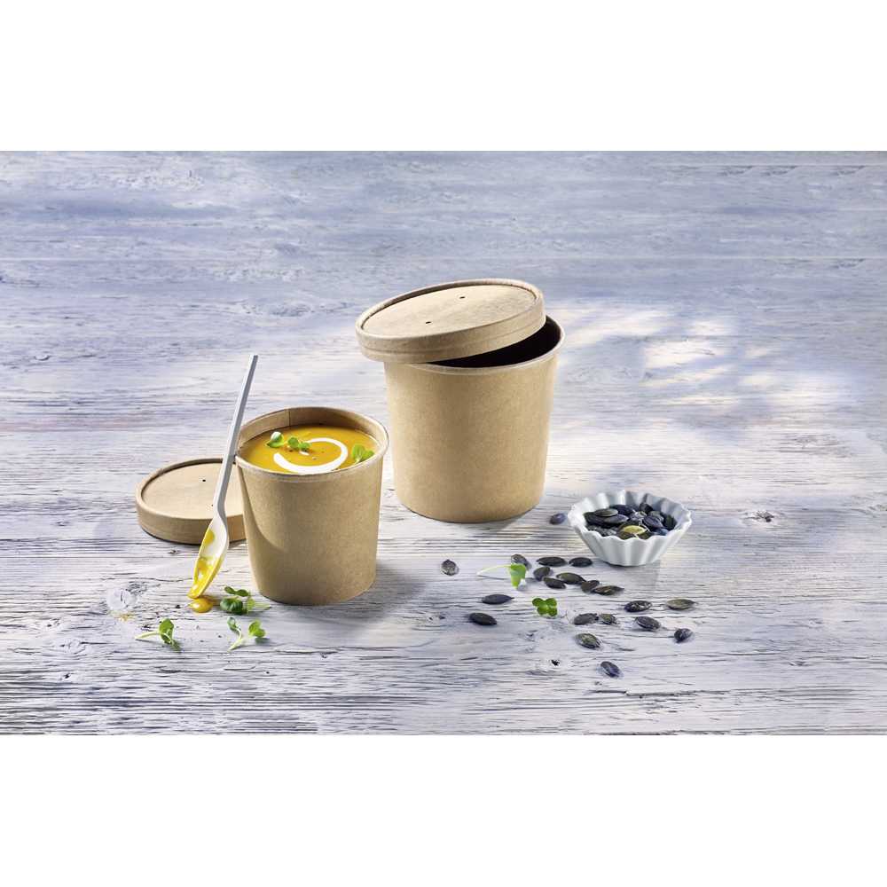 SOUP TO GO Deckel Pappe/PLA f. Becher 470 ml (25 Stück)