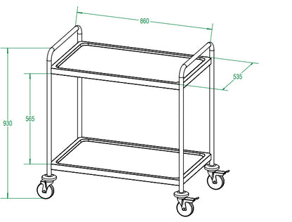 ECOLINE Servierwagen large mit 2 Böden