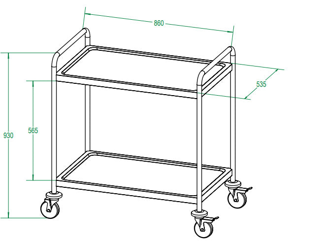 ECOLINE Servierwagen large mit 2 Böden