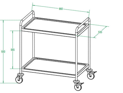 ECOLINE Servierwagen large mit 2 Böden