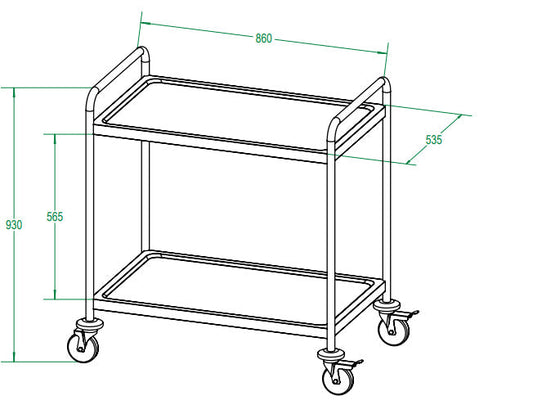 ECOLINE Servierwagen large mit 2 Böden