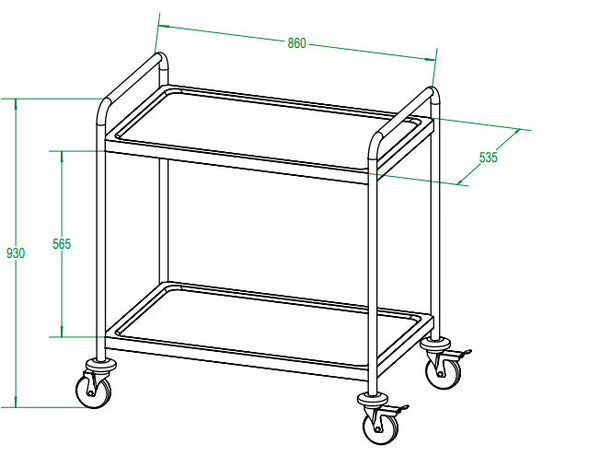 ECOLINE Servierwagen large mit 2 Böden