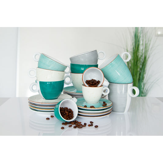 VINTAGE Milchkaffee-Untere 16,5 cm - Aquamarin