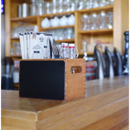 Organizer 4-Fach - Holz mit Kreidetafel 21 x 15 x 15 cm
