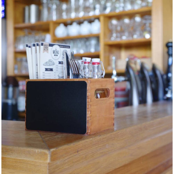 Organizer 4-Fach - Holz mit Kreidetafel 21 x 15 x 15 cm