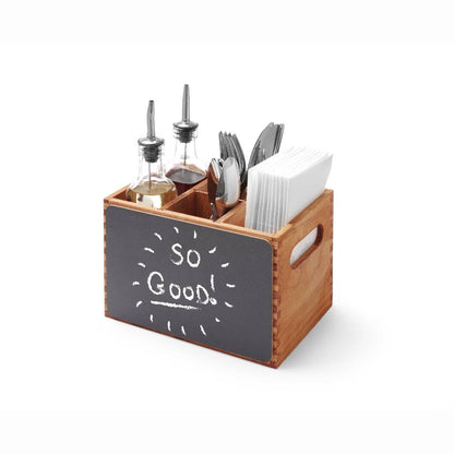 Organizer 4-Fach - Holz mit Kreidetafel 21 x 15 x 15 cm