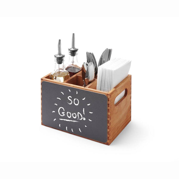 Organizer 4-Fach - Holz mit Kreidetafel 21 x 15 x 15 cm